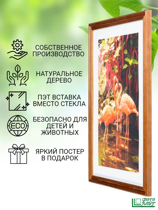 Фото Лайт Фоторамка 21х30 (А4) Орех, набор 3 шт, багет 3N, 21x30, 3 шт, фото 3