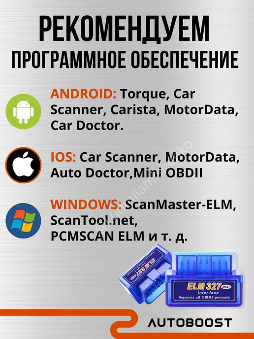 Autoboost Автосканер для диагностики автомобиля ELM327 v1.5 Wi-Fi, вариант, фото 8