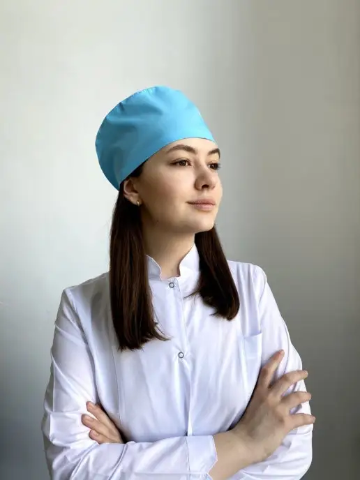 MedX Колпак медицинский шапочка, голубой, фото 2