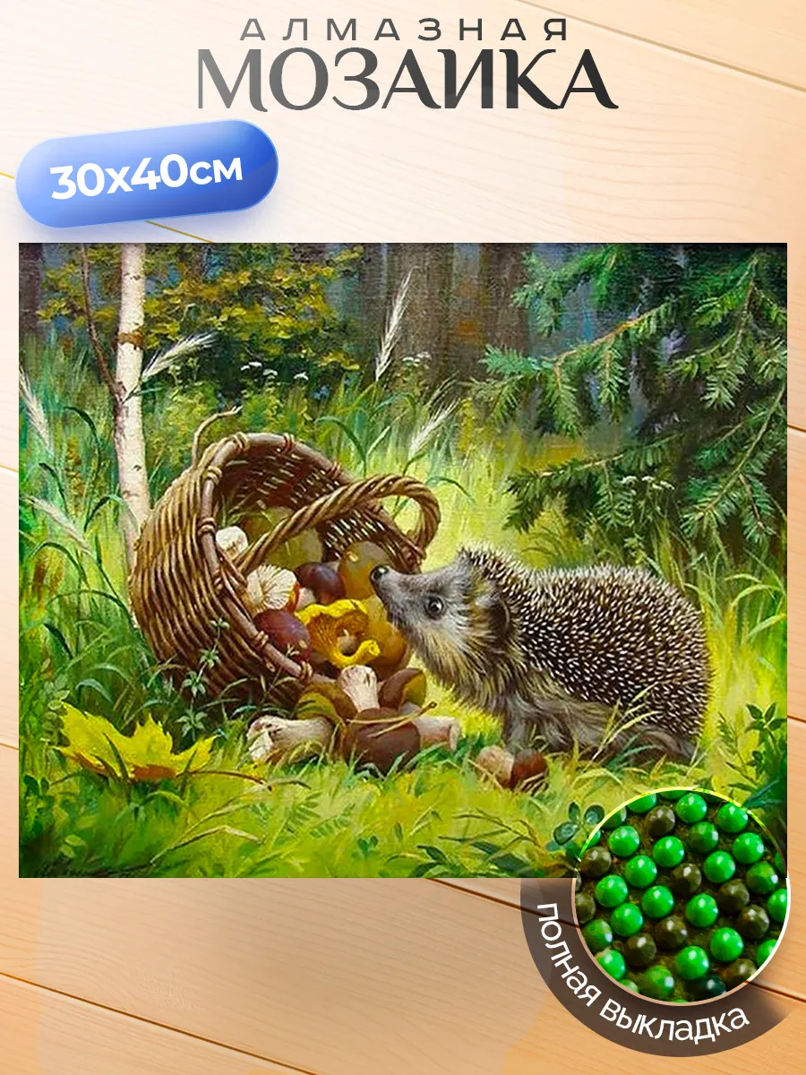 Алмазная мозаика 30х40 см Еж...
