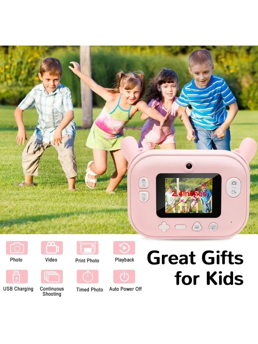 pollyfun Wifi Детская фото-видеокамера Full HD / Детский фотоаппарат с печатью  PollyFun 73025066 купить в интернет-магазине Wildberries