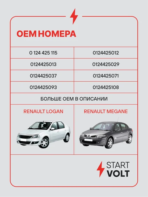 STARTVOLT Генератор для Renault Duster Megane Logan, вариант, фото 2