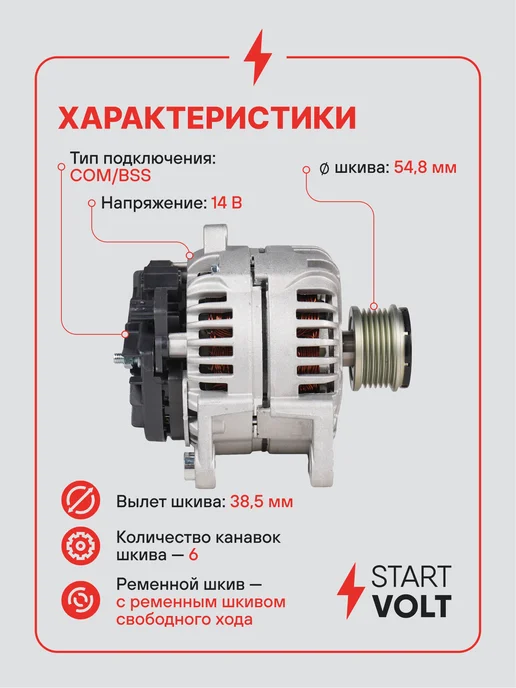 STARTVOLT Генератор для Renault Duster Megane Logan, вариант, фото 3