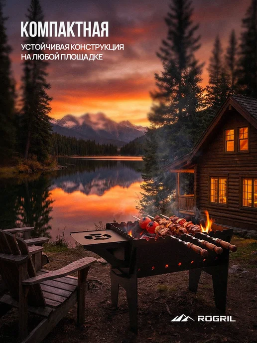 ROGRIL Мангал сборный 3 мм Modern_mini, черный, фото 7