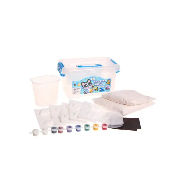 Подарочный набор/ тесто для лепки/10 цветов /с магнитом/ "Пластишка"