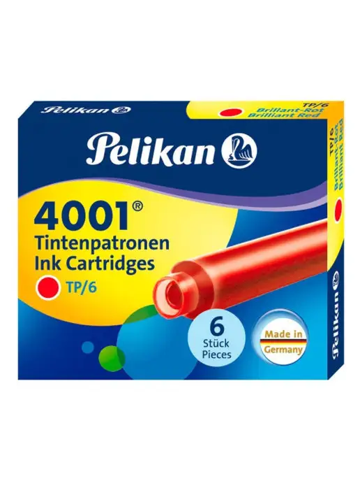 Pelikan Картриджи для ручки Пеликан 6 штук, красный