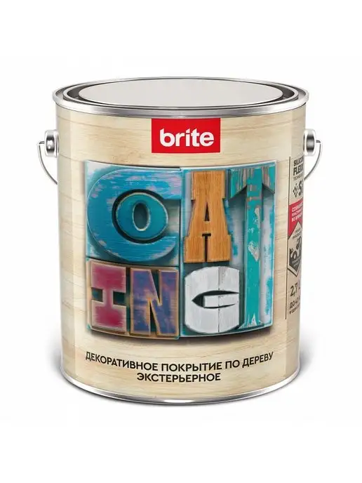 BRITE FLEXX Покрытие по дереву, экстерьерное, бесцветное 2.7 л, 2,7 л, фото 8