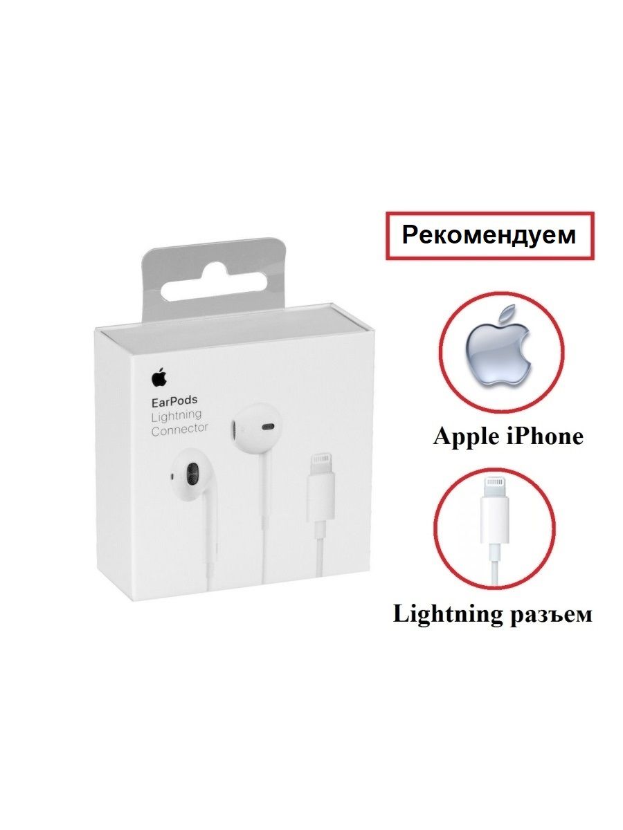 Оригинальные проводные наушники EarPods Lightning Apple 73092849 купить за  1 635 ₽ в интернет-магазине Wildberries