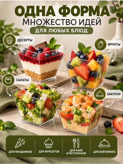 СМП-Склад Креманки прозрачные форма для фуршета 120 мл, 120 мл, фото 4