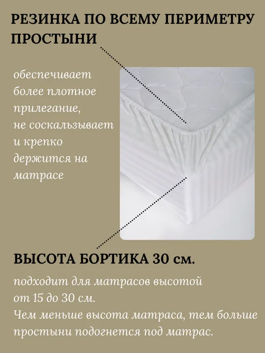 СПАРТЕКС швейная фабрика Простынь на резинке 160х200 поплин, 160x200, фото 3