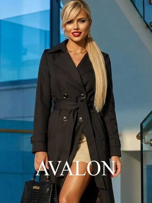 AVALON Плащ демисезонный, черный