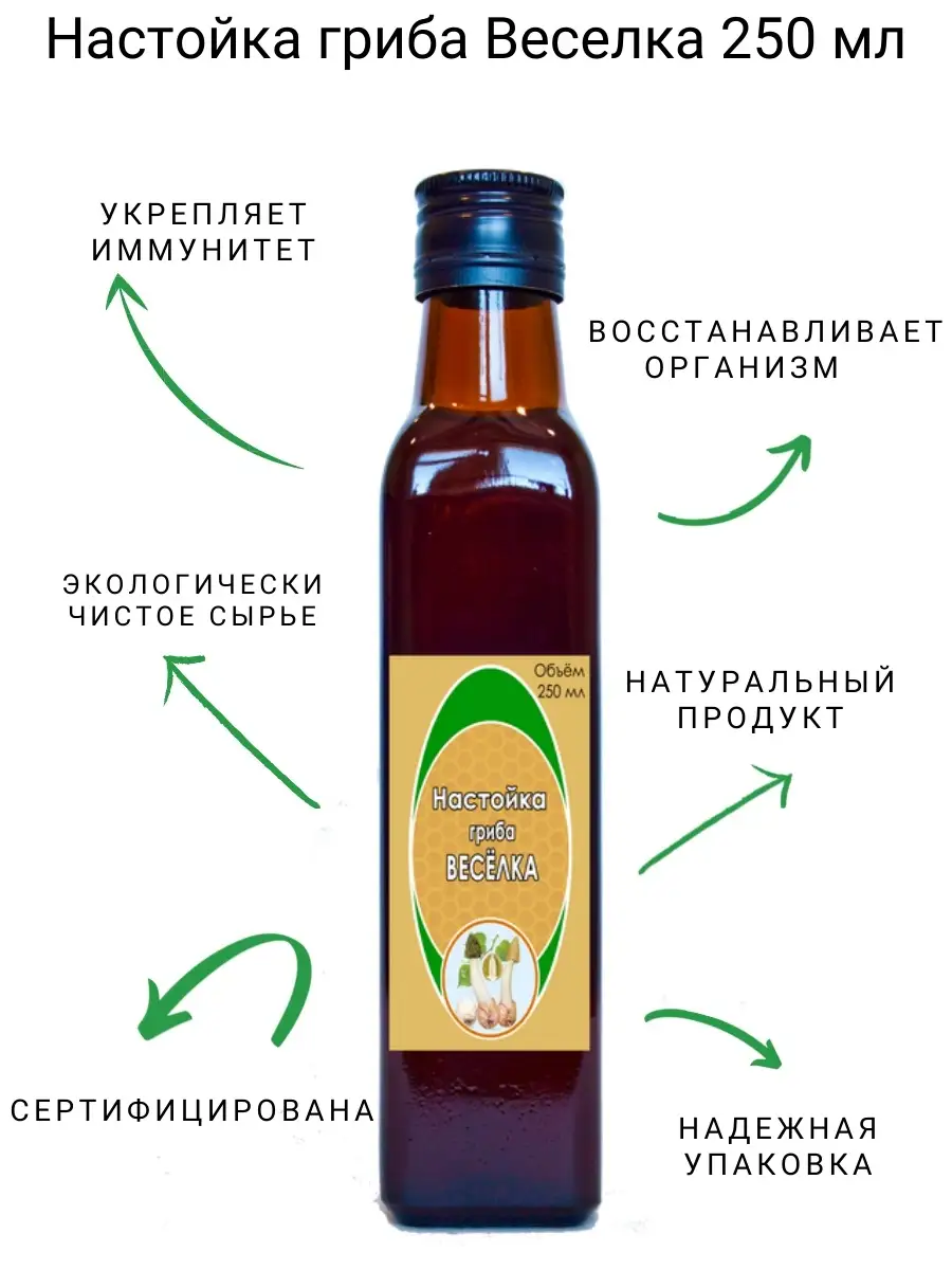 Настойка гриба Веселка 250 мл Долголетов 73211349 купить за 1 173 ₽ в  интернет-магазине Wildberries