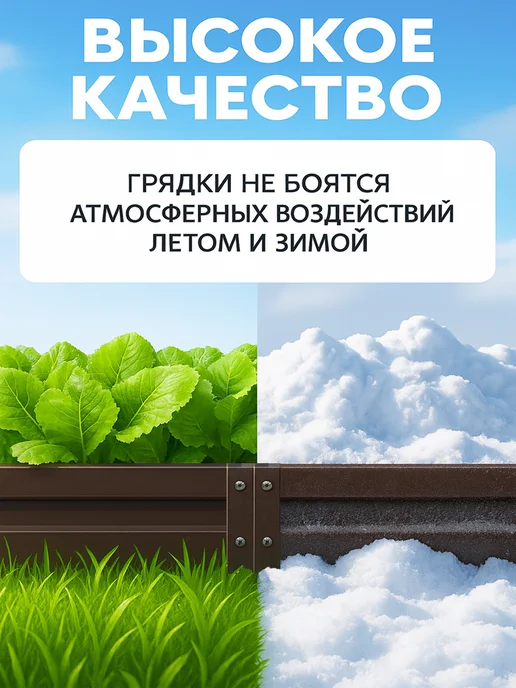Грядки на дачу Металлические оцинкованные грядки для дачи 1,0х2,0х0,20м, 1.0x2.0x0.20 м, 0,2 м, фото 4