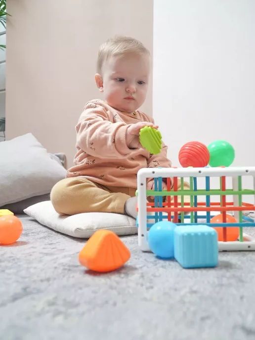 Solmax&Kids Сортер Шарики для малышей, Развивающий набор для детей, 6 шт, фото 6