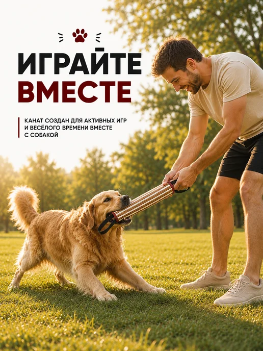 Zoowell Игрушка для собак крупных пород канат, бежевый, фото 7