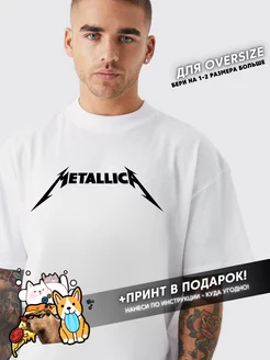 Футболка с принтом Metallica рок Ecocot 73357700 купить за 933 ₽ в интернет-магазине Wildberries