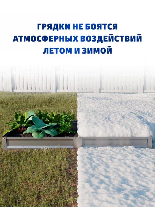 АГРОГРЯДКИ Грядка оцинкованная 0,8 х 4 м, Н 20 см, 0.8x4 м, 4 м, фото 7
