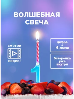 Свечи для торта, светящаяся цифра 1 PATERRA 73476965 купить за 229 ₽ в интернет-магазине Wildberries