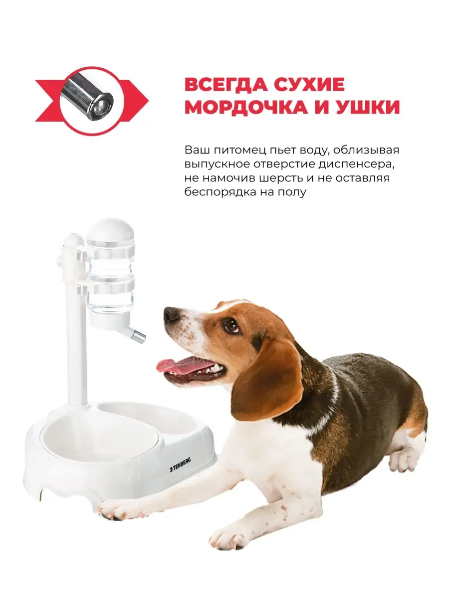 Поилка для собак Сухие усы Water Dispenser Dual TENBERG 73479464 купить за  3 642 ₽ в интернет-магазине Wildberries