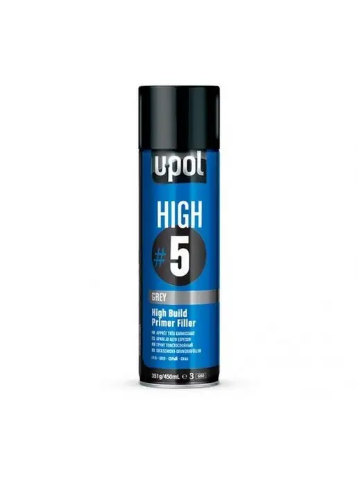 U-pol HIGH 5 Грунт толстослойный аэрозоль 450мл, 450 мл, фото 2