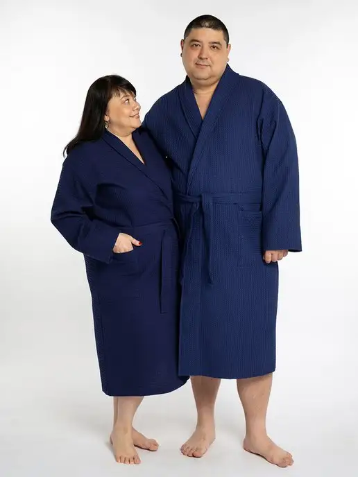 ANGELINI Халат банный oversize, синий, фото 2