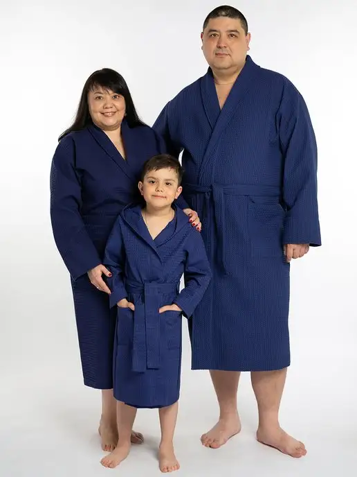 ANGELINI Халат банный oversize, синий, фото 7