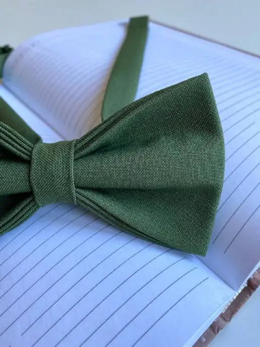 Bowtie__day Бабочка галстук зеленая женская мужская на свадьбу, зеленый, фото 4
