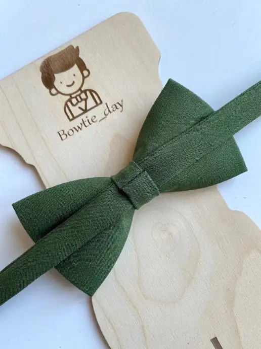 Bowtie__day Бабочка галстук зеленая женская мужская на свадьбу, зеленый, фото 5