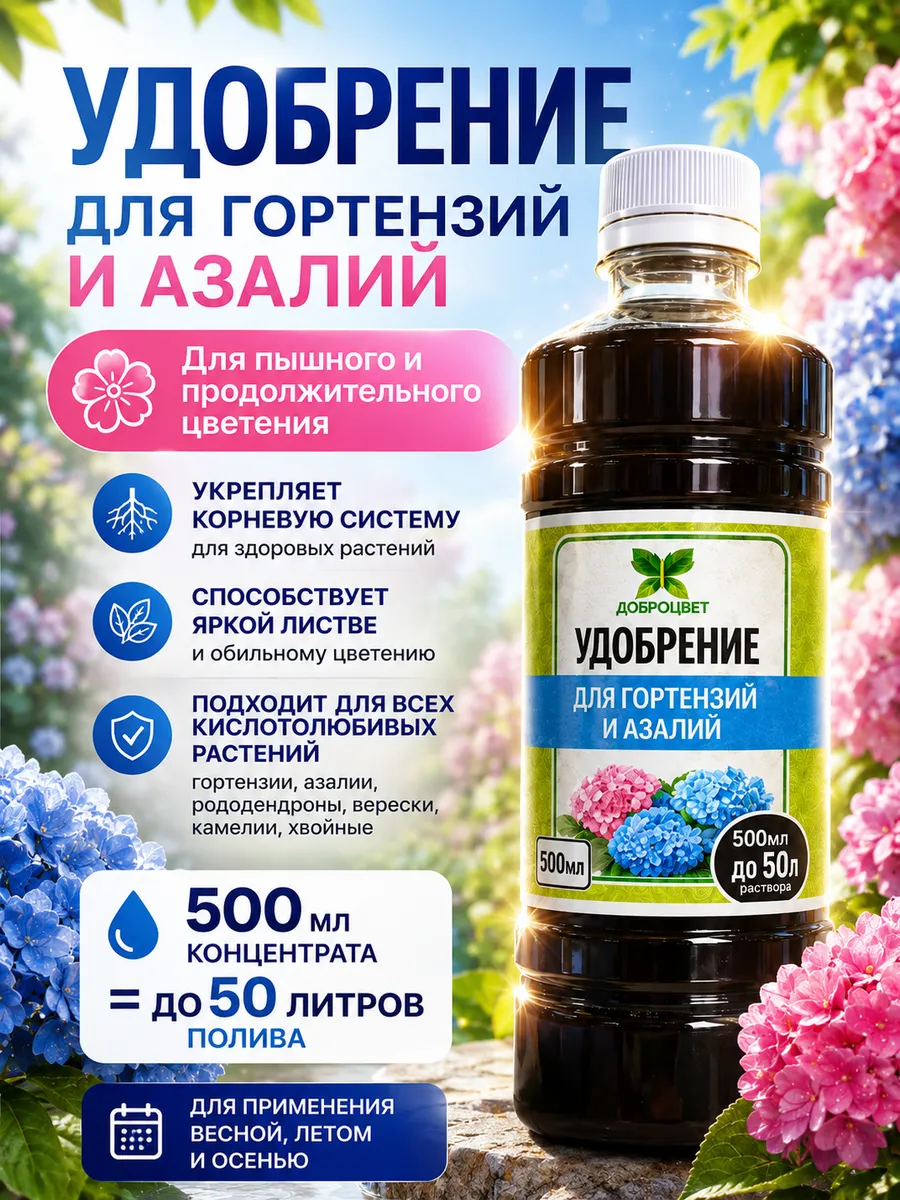 Удобрение для Гортензий садовых и азалий