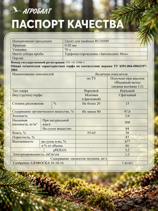 Агробалт Грунт кислый для хвойников, торф для голубики 70 литров, голубой, фото 3