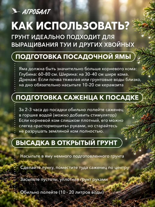 Агробалт Грунт кислый для хвойников, торф для голубики 70 литров, голубой, фото 7