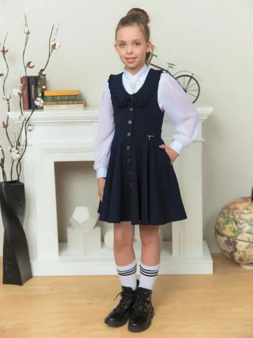2плюс1 Сарафан школьный, синий