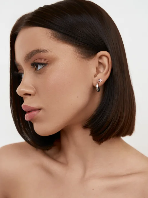 Dita One Серьга для пирсинга хеликса хряща трагус конч Роза, серый, фото 4