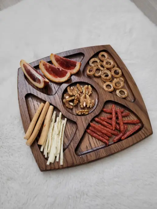WOODTUT Менажница деревянная с соусником, коричневый