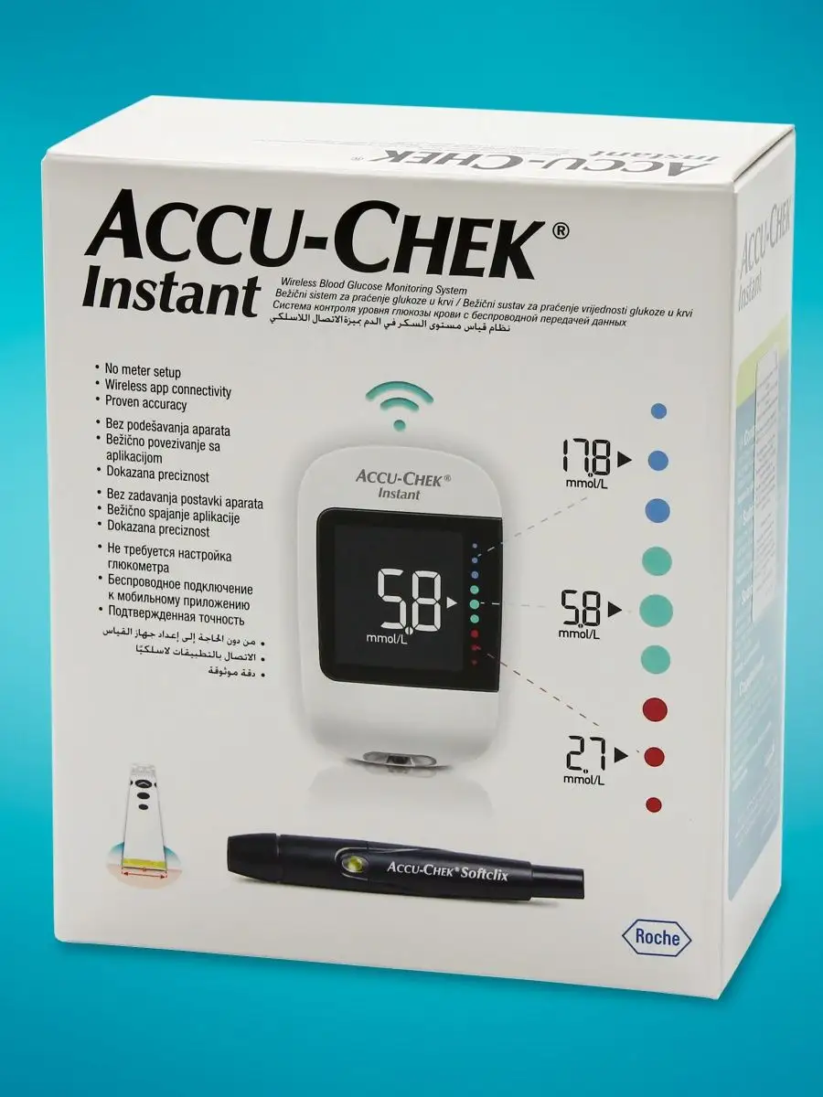 Глюкометр Accu-Chek Инстант Акку-чек 74018689 купить в интернет-магазине  Wildberries