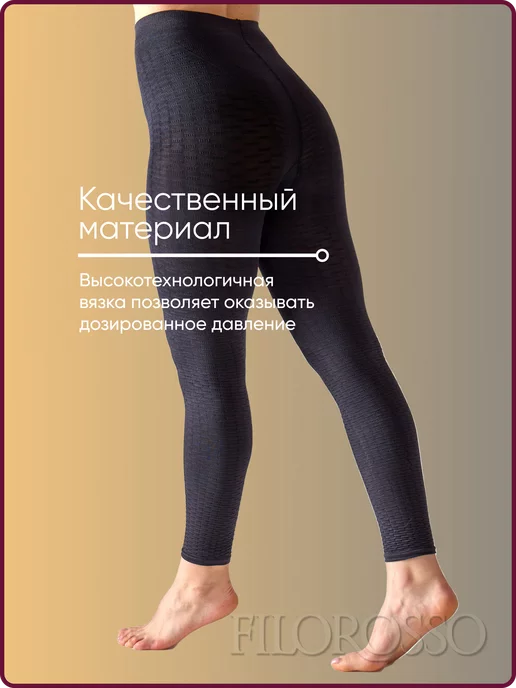 FILOROSSO Компрессионные лосины Антицеллюлитные, черный, фото 6