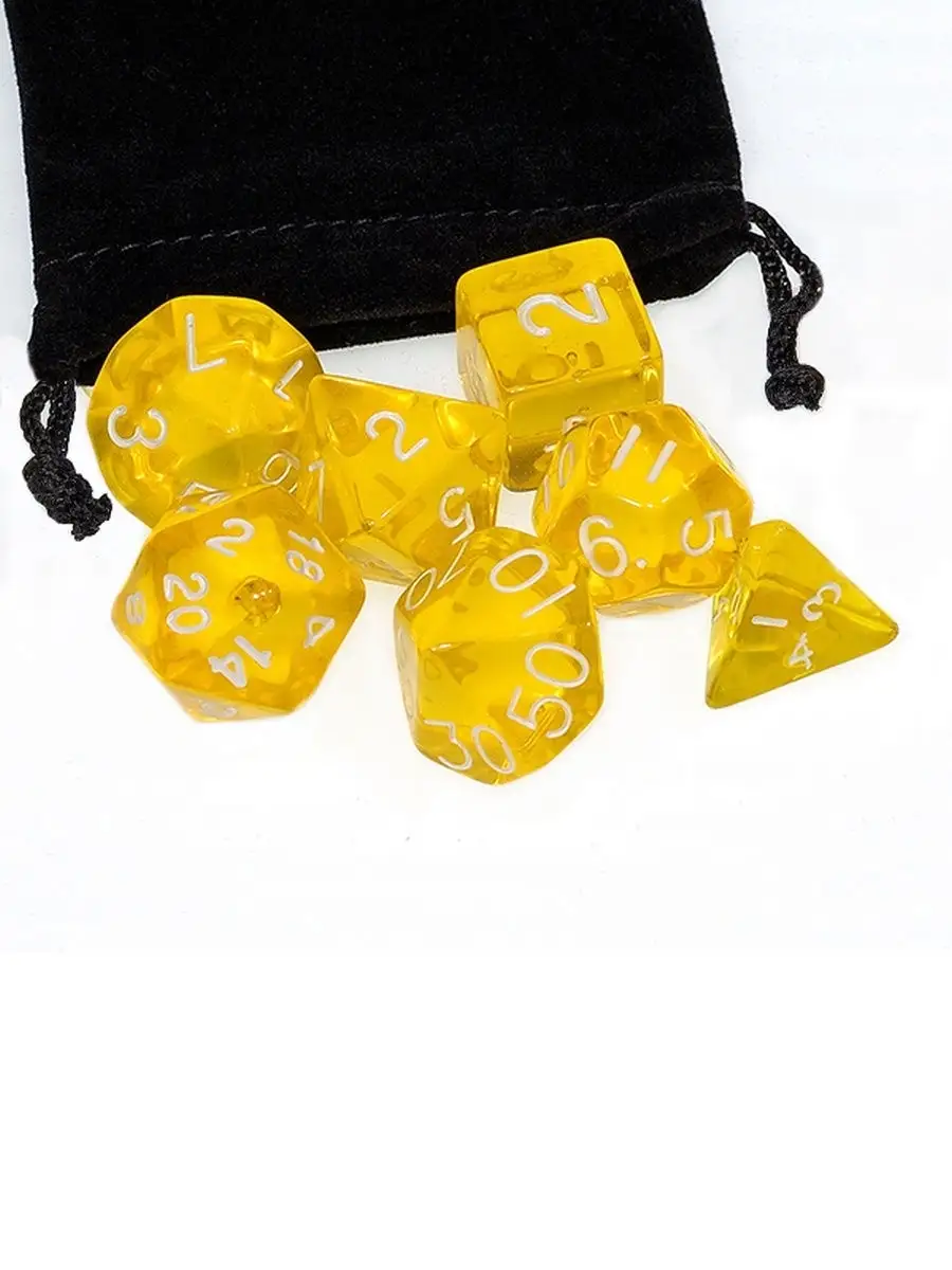 Set stuff. Набор кубиков stuff-pro для ролевых игр (светящийся натуральный). жёлтый кубик игра.