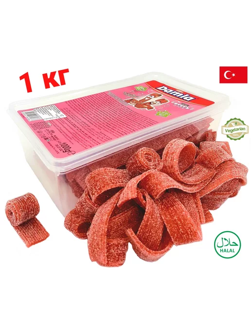 Tayas Жевательный мармелад DAMLA ремешки клубника 300 гр, 1 кг, фото 3