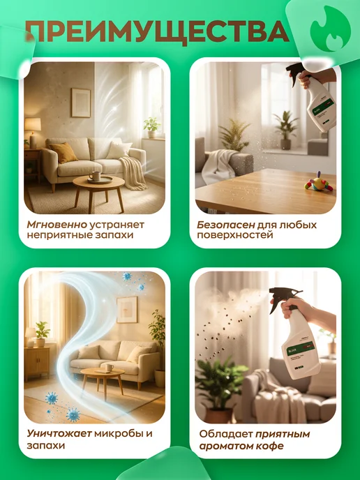 Clean box Нейтрализатор запаха животных, пота, мочи, для дома кофе, фото 2