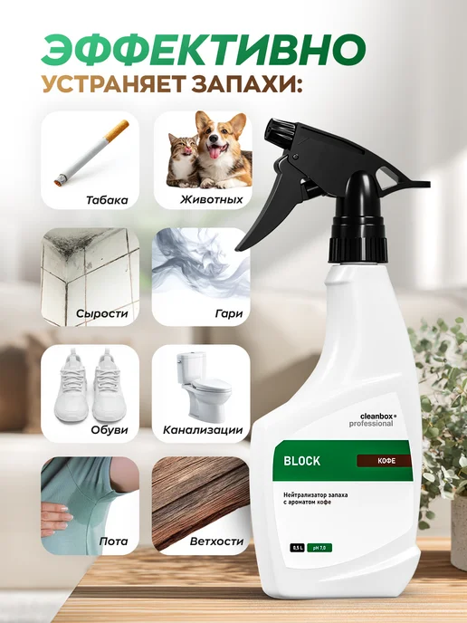Clean box Нейтрализатор запаха животных, пота, мочи, для дома кофе, фото 3