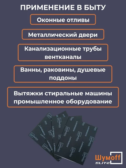 Шумофф Шумоизоляция Комфорт 6мм. Теплоизоляция самоклеящиеся, вариант, фото 4