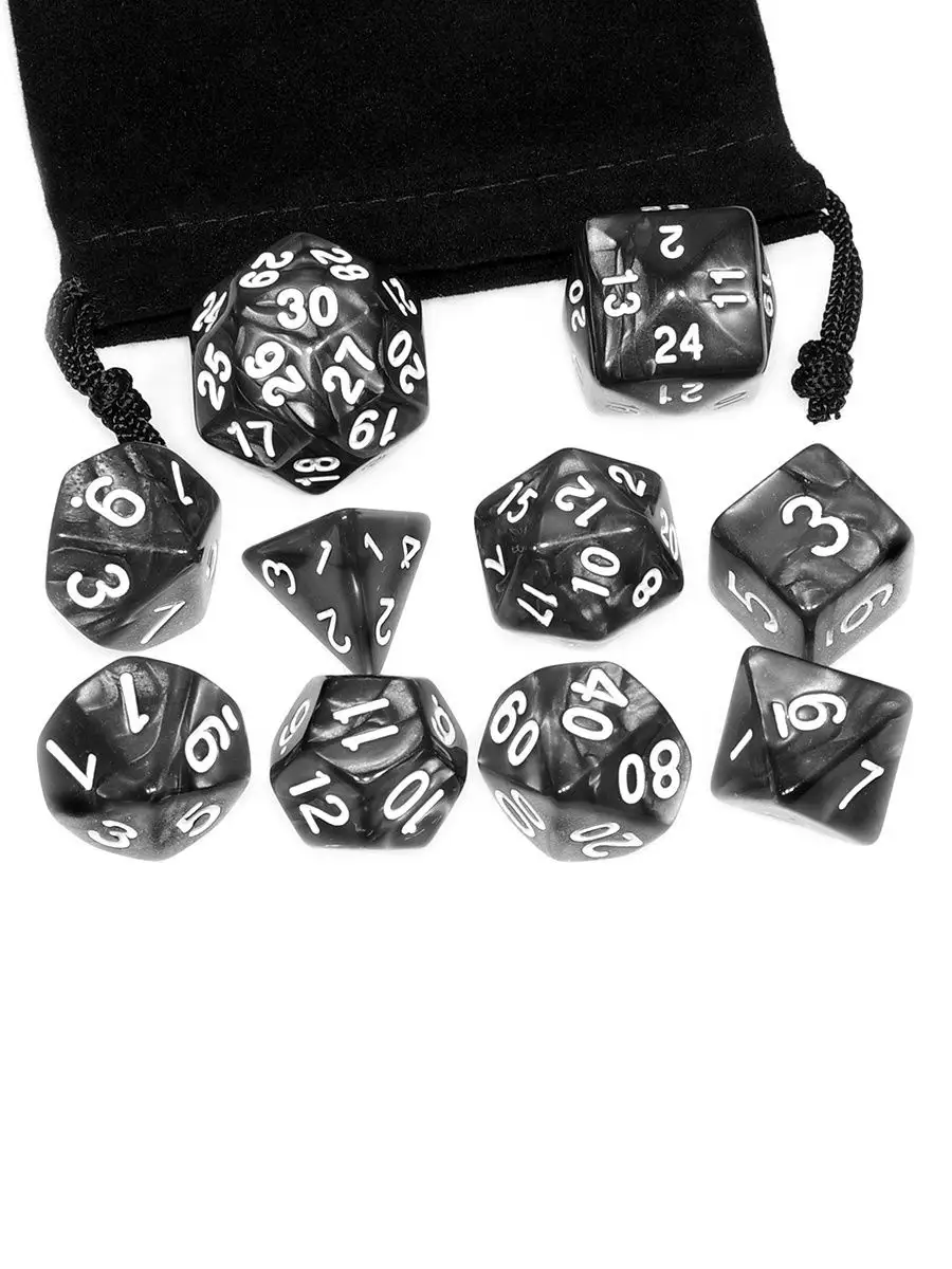 Набор игральных костей MTGTRADE расширенный (D4,D6,D8,D10-3,D12,D20, D24,  D30) dice D&D MTG Stuff-pro 74247199 купить в интернет-магазине Wildberries