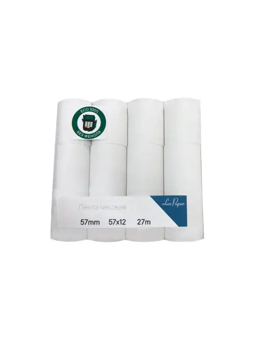Lux-Paper Кассовая лента чековая чек-лента термолента 57х12 18м (12шт), 57x12, 27 м, фото 2