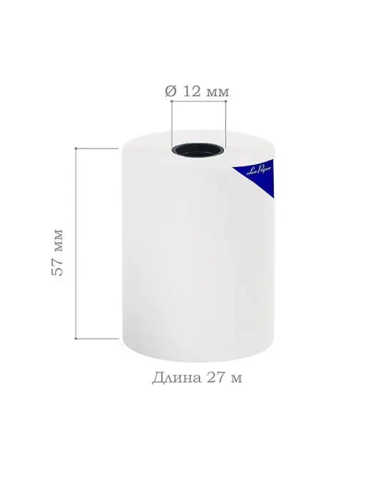 Lux-Paper Кассовая лента чековая чек-лента термолента 57х12 18м (12шт), 57x12, 27 м, фото 3