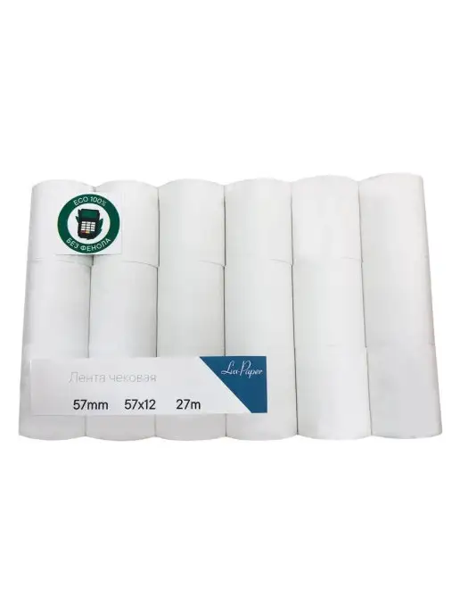 Lux-Paper Кассовая чековая лента, термочувствит 57мм, 57х12мм 27м 36шт, 57x12 мм, 27 м, фото 2
