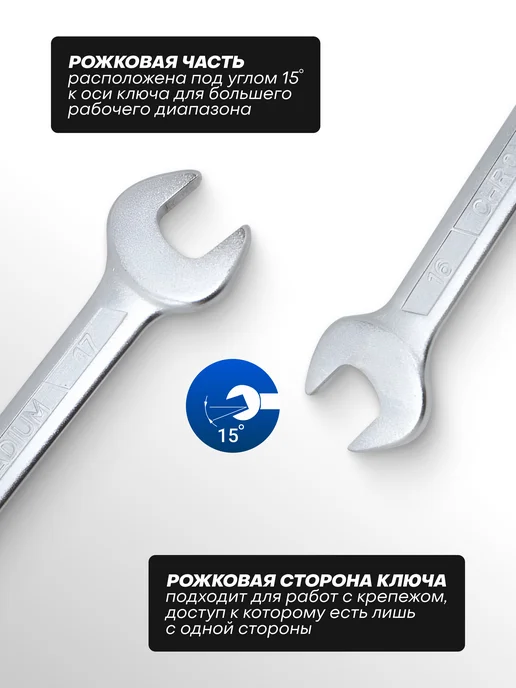 FORSAGE Ключ рожковый 16х17мм, серый, фото 2