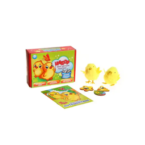 Набор с фигурным пазлом/развивающий/для детей/Мишутка