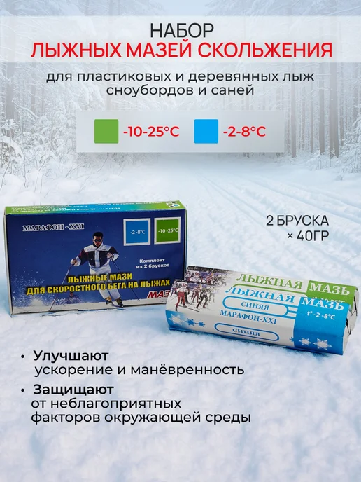 Марафон XXI Мази скольжения для лыж и сноубордов, синий