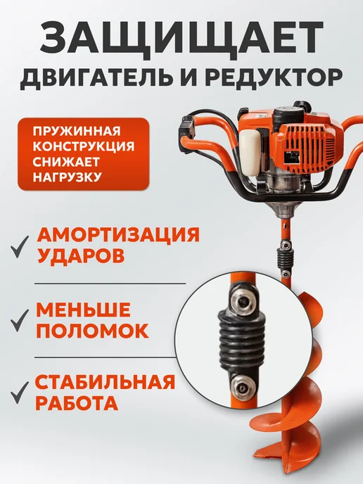 Eco Адаптер пружинный для мотобура 20 мм со шплинтом SA-020, вариант, фото 2