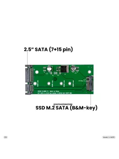 Адаптер для SSD M.2 SATA (B+M key) в разъем 2.5" SATA NFHK 74499786 купить за 704 ₽ в интернет-магазине Wildberries